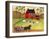 Primitive Americana Sheep with Horse and Wagon Cheryl Bartley-Cheryl Bartley-Framed Giclee Print