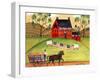 Primitive Americana Sheep with Horse and Wagon Cheryl Bartley-Cheryl Bartley-Framed Giclee Print