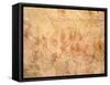 Primitive Cave Painting, Akakus, Sahara Desert, Fezzan, Libya, North Africa, Africa-Sergio Pitamitz-Framed Stretched Canvas