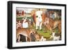 Primitive Detail Of Edward Hicks Painting Of Animals-Edward Hicks-Framed Art Print