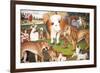 Primitive Detail Of Edward Hicks Painting Of Animals-Edward Hicks-Framed Art Print