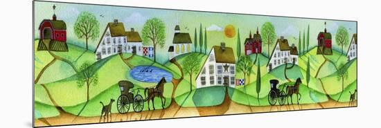 Primitive Folk Art Saltbox Village Border-Cheryl Bartley-Mounted Giclee Print