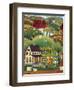 Primitive Quilt Maker House Sunflower Sheep Cheryl Bartley-Cheryl Bartley-Framed Giclee Print