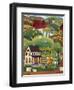 Primitive Quilt Maker House Sunflower Sheep Cheryl Bartley-Cheryl Bartley-Framed Giclee Print