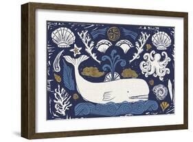 Primitive Sea I Dark-Daphne Brissonnet-Framed Premium Giclee Print