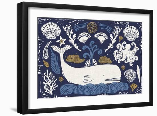 Primitive Sea I Dark-Daphne Brissonnet-Framed Premium Giclee Print