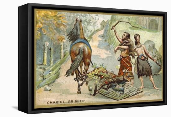 Primitive Wagon-null-Framed Stretched Canvas