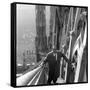 Primo Carnera on a Staircase of the Cathedral of Milan-null-Framed Stretched Canvas