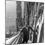 Primo Carnera on a Staircase of the Cathedral of Milan-null-Mounted Photographic Print