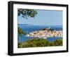 Primosten, Sibenik-Knin County, Croatia. Popular resort town on the Adriatic coastline.-null-Framed Photographic Print