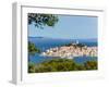 Primosten, Sibenik-Knin County, Croatia. Popular resort town on the Adriatic coastline.-null-Framed Photographic Print