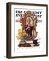 "Primping in Mirror," Saturday Evening Post Cover, April 11, 1936-Joseph Christian Leyendecker-Framed Giclee Print