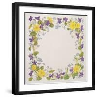 Primrose and Violet Square-Linda Benton-Framed Giclee Print