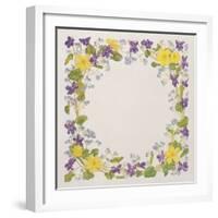 Primrose and Violet Square-Linda Benton-Framed Giclee Print