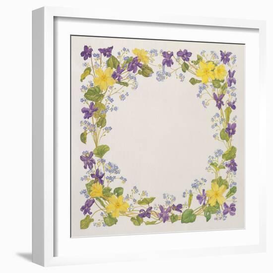 Primrose and Violet Square-Linda Benton-Framed Giclee Print