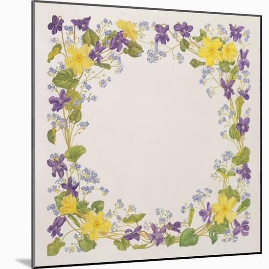 Primrose and Violet Square-Linda Benton-Mounted Giclee Print