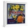 Primrose Brand - Duarte, California - Citrus Crate Label-Lantern Press-Framed Art Print