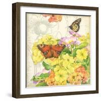 Primrose & Butterflies-Julie Paton-Framed Art Print