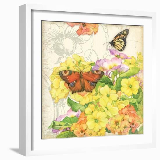 Primrose & Butterflies-Julie Paton-Framed Art Print