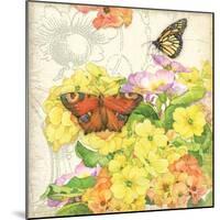 Primrose & Butterflies-Julie Paton-Mounted Art Print