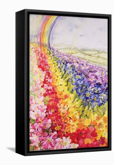 Primrose Rainbow-Joan Thewsey-Framed Stretched Canvas