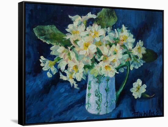 Primroses 2021 (oil)-Tilly Willis-Framed Stretched Canvas