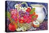 Primulas and Apples-Joan Thewsey-Stretched Canvas