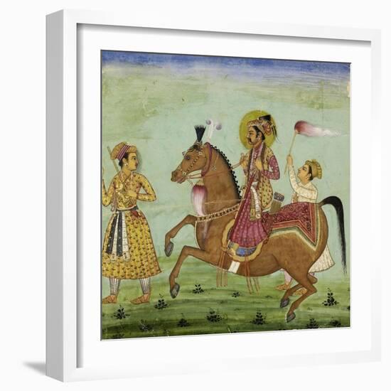 Prince à cheval accompagné de deux serviteurs-null-Framed Giclee Print