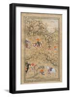 Prince Akbar and Noblemen Hawking-null-Framed Art Print