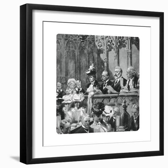 Prince Albert at the Abbey Thanksgiving Service for His Parents' Safe Return from India, 1906-null-Framed Giclee Print