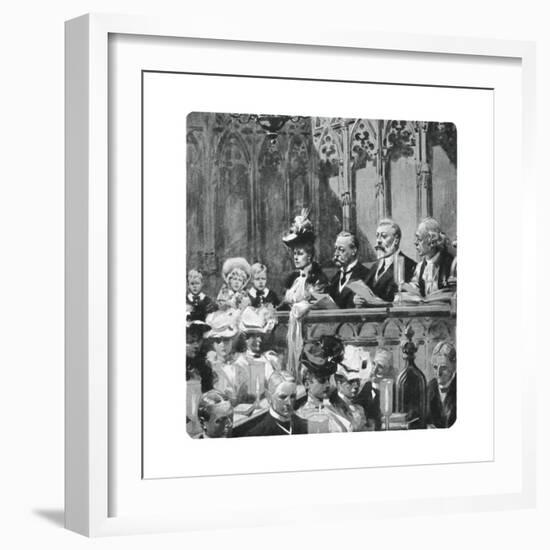 Prince Albert at the Abbey Thanksgiving Service for His Parents' Safe Return from India, 1906-null-Framed Giclee Print