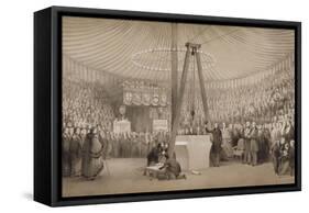 Prince Albert Laying the First Stone of the New Royal Exchange, London, 17th January 1842-Thomas Allom-Framed Stretched Canvas