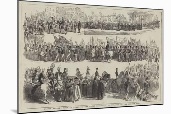 Prince Albert's Visit to Liverpool, the Great Procession to the Site of the Sailors' Home-null-Mounted Giclee Print