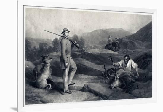 Prince Albert Stag Hunting, Mid-19th Century-Edwin Henry Landseer-Framed Giclee Print