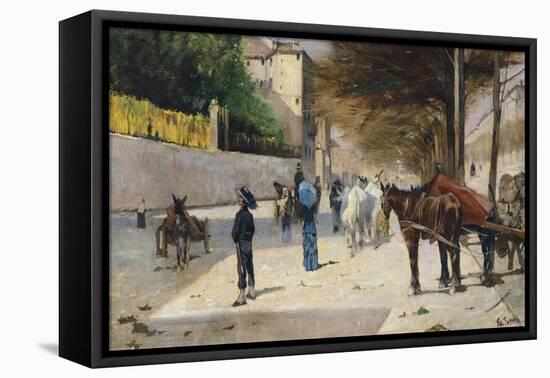 Prince Amedeo Avenue, 1880-1881-Giovanni Fattori-Framed Stretched Canvas