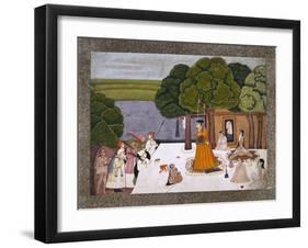 Prince and Attendants Visiting Noble Yogini at an Ashram, India-null-Framed Giclee Print