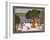 Prince and Attendants Visiting Noble Yogini at an Ashram, India-null-Framed Giclee Print