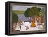 Prince and Attendants Visiting Noble Yogini at an Ashram, India-null-Framed Stretched Canvas