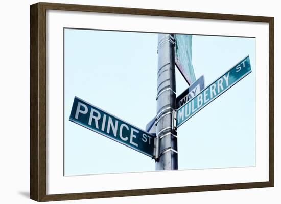 Prince and Mulberry Street Signs, Little Italy, New York City-Sabine Jacobs-Framed Photographic Print