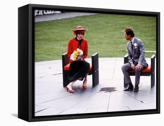 Prince and Princess of Wales at Caernarvon During Tour of Wales, October 1981-null-Framed Stretched Canvas