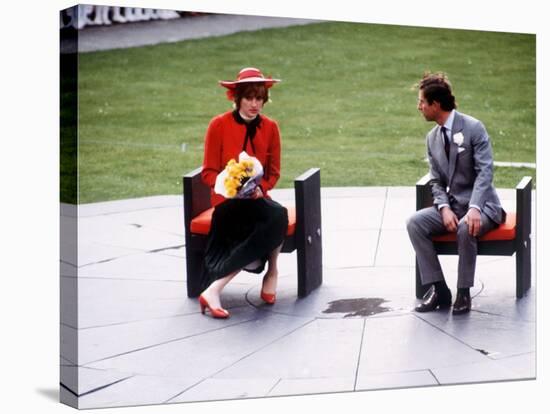 Prince and Princess of Wales at Caernarvon During Tour of Wales, October 1981-null-Stretched Canvas