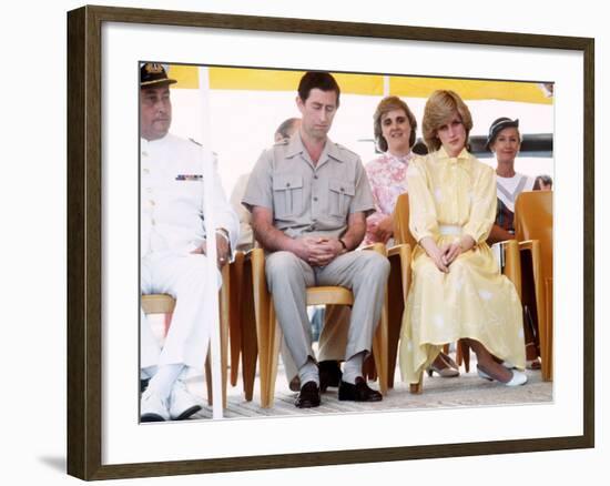 Prince and Princess of Wales During Australian Tour, Visiting St Johns Ambulance Regional Centre-null-Framed Photographic Print