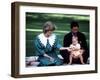 Prince and Princess of Wales with William in New Zealand, April 1983-null-Framed Photographic Print