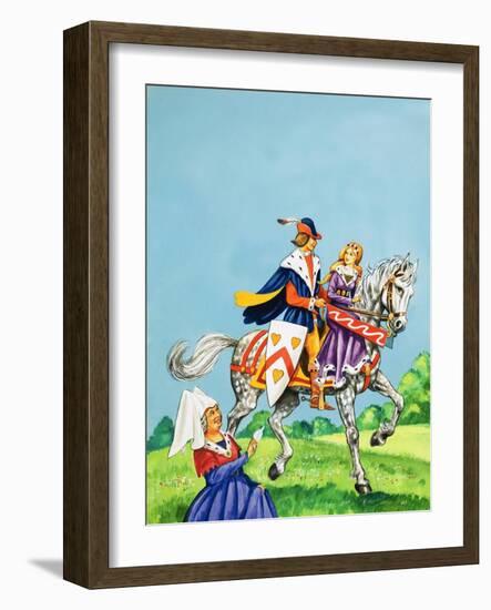 Prince and Princess on a Horse-English School-Framed Giclee Print