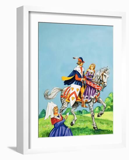 Prince and Princess on a Horse-English School-Framed Giclee Print