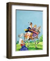 Prince and Princess on a Horse-English School-Framed Giclee Print