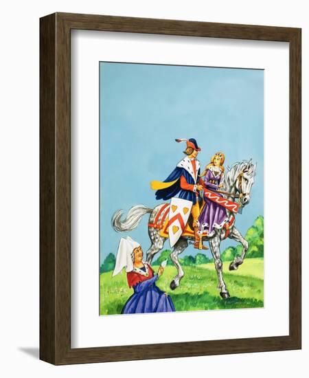 Prince and Princess on a Horse-English School-Framed Giclee Print