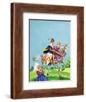 Prince and Princess on a Horse-English School-Framed Giclee Print