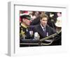 Prince Andrew and Prince William ride down the Mall towards St Paul's, 2002-null-Framed Photographic Print