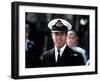 Prince Andrew in Naval Uniform Returns from Falklands 1982 at Portsmouth Docks on Hms Invincible-null-Framed Photographic Print